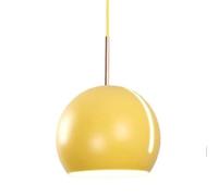 ZBZFGE French Minimalist Colorful Spherical Pendant Light - Personality Iron Art Hanging Lamp - Light Source Chandelier - Decorative Fixtures for Living Room, Cafe, Studio(Yellow)