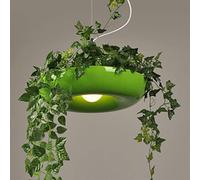 ZBZFGE Garden Pendant Lamp Nordic Babylon Potted Plant Chandelier Adjustable Creative Flower Pot Plant Pendant Light Home Decor Lamp,Black-No (Green Warm White)