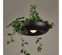 ZBZFGE Garden Pendant Lamp Nordic Babylon Potted Plant Chandelier Adjustable Creative Flower Pot Plant Pendant Light Home Decor Lamp,Black-No (Black Warm White)