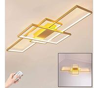 ZBZFGE Gold Dimmable Living with Remote Control, 3 Rectangle 72W Lamp Aluminum Ring Designer Light Living-Bedroom Dining Room Ceiling Wall