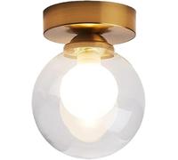 ZBZFGE Gold Hallway Globe Fixture Farmhouse Black Front Porch Light White Frosted Milk Glass V-intage Mid Century Close to Ceiling Lamp,for Various Rooms