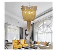 ZBZFGE Gold Living Room Luxury Chandelier Lighting Bedroom Kitchen Light Fixture Dinner Tassel Light,Ceiling Pendant LightPendant Light,Hanging Light(,60cm)