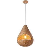 ZBZFGE Handwoven Chandelier Restaurant Tea House Bar Wicker Hanging Light Rural Style Bird Cage Art Rattan Pendant Lamp