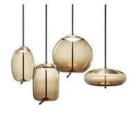 ZBZFGE Hanging Lamp, Chandeliers Crystal Chandelier Linen Rope Glass Minimalist Designer Round Oval Living Room Bedroom Decorative Ceiling Lighting Ilted Pendan