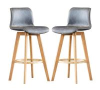 ZBZFGE Height Set of 2 PU Leather Counter Breakfast Dining Chair, Swivel Bar Chairs, High Stools with Curved Backrest for Kitchen, Islands, Home Barstools (Grey,81cm(31.9''))