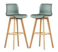 ZBZFGE Height Set of 2 PU Leather Counter Breakfast Dining Chair, Swivel Bar Chairs, High Stools with Curved Backrest for Kitchen, Islands, Home Barstools (Green,71cm(27.9''))