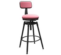 ZBZFGE Height with Back Kitchen Counter Vintage Industrial Upholstered Barstools Velvet Farmhouse Bar Chairs Island Stools Support 330LBS (Pink)
