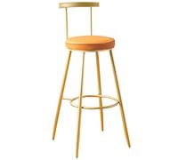 ZBZFGE High Barstools PU Leather Stools with Back Kitchen Island Bar Chair, Counter Height Upholstered Seat, Tall Stool for, Breakfast, Pubs (Orange,75cm/30in)