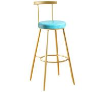 ZBZFGE High Barstools PU Leather Stools with Back Kitchen Island Bar Chair, Counter Height Upholstered Seat, Tall Stool for, Breakfast, Pubs (Blue,65cm/26in)