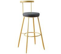 ZBZFGE High Barstools PU Leather Stools with Back Kitchen Island Bar Chair, Counter Height Upholstered Seat, Tall Stool for, Breakfast, Pubs (Black,65cm/26in)