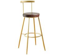ZBZFGE High Barstools PU Leather Stools with Back Kitchen Island Bar Chair, Counter Height Upholstered Seat, Tall Stool for, Breakfast, Pubs (Brown,65cm/26in)