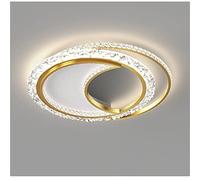 ZBZFGE Home Atmosphere Acrylic Round LED Ceiling Lamp Gold Chandeliers Nordic Bedroom Light Fixture,Hanging Light(D,D58x6cm)