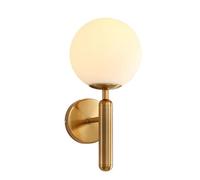 ZBZFGE Hua Qiang Globe Glass Fixutre, Antique Brass Metal Bedside Lamp,Golden Mid Century Vanity Wall Light for Living Room Bathroom Bedroom Hallway