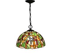 ZBZFGE Inch Style Pendant Lamp Vintage Pastoral Stained Glass Bird Shade Ceiling Hanging for Aisle Living Room 3 Lights