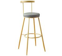ZBZFGE Inches High Barstools PU Leather Stools with Back Kitchen Island Bar Chair, Counter Height Upholstered Seat, Tall Stool for, Breakfast, Pubs (Dark Gray,75cm/30in)