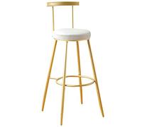 ZBZFGE Inches High Barstools PU Leather Stools with Back Kitchen Island Bar Chair, Counter Height Upholstered Seat, Tall Stool for, Breakfast, Pubs (White,65cm/26in)
