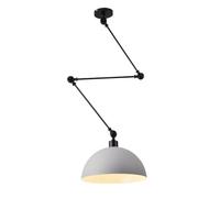 ZBZFGE Industrial Fixture Swing Hanging Light Adjustable Long Arm Dome Lamp Kitchen Island Sink Mid Century Chandelier for Dining Room Table Restaurant Farmhouse/Gray