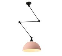 ZBZFGE Industrial Fixture Swing Hanging Light Adjustable Long Arm Dome Lamp Kitchen Island Sink Mid Century Chandelier for Dining Room Table Restaurant Farmhouse/Pink