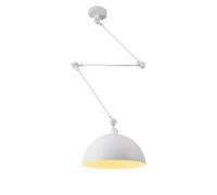 ZBZFGE Industrial Fixture Swing Hanging Light Adjustable Long Arm Dome Lamp Kitchen Island Sink Mid Century Chandelier for Dining Room Table Restaurant Farmhouse/White
