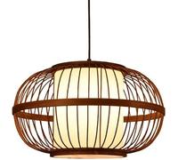 ZBZFGE Industrial Hand Woven Basket Room Light Farmhouse Coast Natural Rattan Kitchen Island Hanging Lamp Japanese Retro Style Dining Table Chandelier for Living Room/50Cm