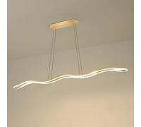 ZBZFGE Industrial Light Kitchen Island Black Long Strip Ceiling Hanging Lampd White Linear Chandelier with Remote Control for Dining Room Table Restaurant Bar/D