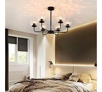 ZBZFGE Industry Sputnik Chandelier,Lamp Farmhouse with Clear Glass Ceiling Lamp,E27,for Kitchen Island Restaurant Hallway,Golden,Hanging Light