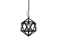 ZBZFGE Iron Art Hollow Diamond Chandelier, Birdcage Geometric Creative V-intage E27 Decoration Hanging Light Fixture, Retro Ceiling Farmhouse Kitchen Island Village Pendant Lamp For Dining Bedroom