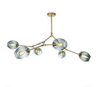 ZBZFGE Irregular 6-Lights Bubble Chandelier Black Adjustable Metal During Light Chrome Finish Ceiling Light For Kitchen Island Dining Room-Clear The lampshade 6 Head(Chrome-6)