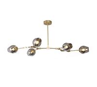 ZBZFGE Irregular 6-Lights Bubble Chandelier Black Adjustable Metal During Light Chrome Finish Ceiling Light For Kitchen Island Dining Room-Clear The lampshade 6 Head（Smoke Gray-5）