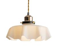 ZBZFGE Japanese Minimalist Creative Chandelier | Flower-Shaped Personality Glass Pendant Lamp | Base Single-Head Hanging Light for Study, Bedroom, and Coffee House Decorative