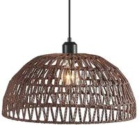 ZBZFGE Japanese Style Black Hemp Rope Kitchen Island Light Home Decoration Rural Farmhouse Hand Woven Basket Hanging Lamp Boho Retro Dining Table Chandelier for Living Room Study/Brown/