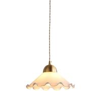ZBZFGE Japanese Style Brass Glass Ceiling Pendant Lamp - 25cm Diameter, Adjustable Chain Hanging Length