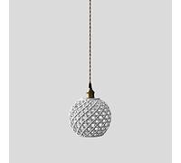 ZBZFGE Japanese Style Mesh Ceramic Lampshade Pendant Lamp E27 1-Lamp Minimalist Brass Pendant Light Living Room Bedroom Bedside Lamp Adjustable Ceiling Pendent Lamp Ceiling Chandelier,Hanging Light(W
