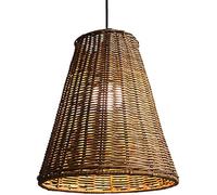 ZBZFGE Japanese Style Rattan Kitchen Island Light Boho Hand Woven Wicker Hanging Lamp Rural Farmhouse Retro Wooden Living Room Chandelier for Bedroom Dining Table