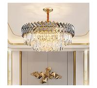 ZBZFGE Lamp, Crystal Chandelier Compatible with Living Luxury Round Cristal Light Fixture Kitchen Island Dining Room Decor Chain Lighting, LED Chandelier,Crystal Han,