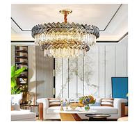 ZBZFGE Lamp, Crystal Chandelier Compatible with Living Luxury Round Cristal Light Fixture Kitchen Island Dining Room Decor Chain Lighting, LED Chandelier,Crystal Han,