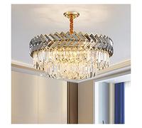 ZBZFGE Lamp, Crystal Chandelier Compatible with Living Luxury Round Cristal Light Fixture Kitchen Island Dining Room Decor Chain Lighting, LED Chandelier,Crystal Han,