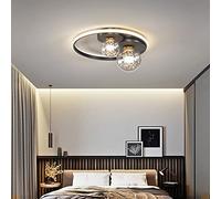 ZBZFGE Led Ceiling Lamp Black Round Glass Chandelier Dimmable Compatible with Bedroom Living Room Kitchen Indoor Decoration,Chandelier