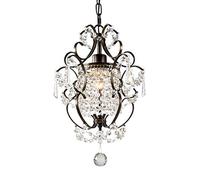 ZBZFGE LED Lamp, European Elegant Crystal Pendant Chandelier - Antique Wrought Iron Bedroom Ceiling Hanging Light Fixture Decoration Restaurant Living Room Corridor Aisle E27 H,Lamp,Hangin
