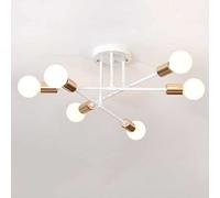 ZBZFGE LED Light Ceiling Fixture Sputnik Globe Chandelier Lighting for Living Room Bedroom Lighting,Hanging Light(White,6 Heads)