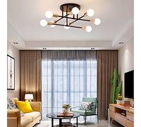 ZBZFGE LED Light Ceiling Fixture Sputnik Globe Chandelier Lighting for Living Room Bedroom Lighting,Hanging Light(Black,8 Heads)
