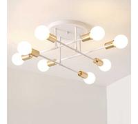 ZBZFGE LED Light Ceiling Fixture Sputnik Globe Chandelier Lighting for Living Room Bedroom Lighting,Hanging Light(White,8 Heads)
