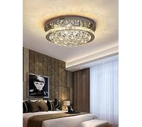 ZBZFGE Led Lights Compatible with Living Room Luxury Ceiling Lamp Bedroom Crystal Kitchen Fixture Silver, Chandelier Crystal,Hanging Light(D50cm,110VWhiteWarmMix)