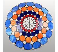 ZBZFGE Light Fixture Flush Mount, 12/16 Inch, Vintage Handmade Stained Glass Ceiling Lamps Chandeliers for Living Bedroom Dining Room Hallway Loft,DX23,30x9cm