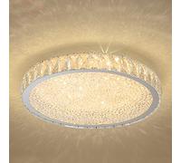 ZBZFGE Lighting, Luxury LED Crystal Chandelier Lamp Cool White Flush Mount Pendant Fixture, for Kitchen/Dining Room/Hallway/Bedroom,35 3CM/13.7 * 1.1in-SteplessDimming,Hanging Light(8