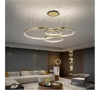 ZBZFGE Lights Compatible with Lobby Office Villas Circle Rings Hanging Pendant Lamp,Ceiling Light Fixture,3colorchange-5RingDia160x120cm