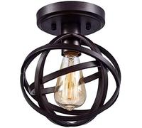 ZBZFGE Lights Industrial Chandeliers Close to Ceiling Light Retro MI-NI Pendant Lamp Metal Cage Shade - Iron Antique E27 Socket Hanging Fixture Compatible with Room Entrance Hallway Bar Cafe Lightin