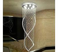 ZBZFGE Lights W12 X H32 Staircase Round Spiral Rain Drop Clear K9 Crystal LED Chandelier Fixture - GU10 Socket Large Hanging Pendant Ceiling Chandelier,Hanging Light