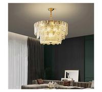 ZBZFGE Living Room Crystal Light Luxury Restaurant Bedroom Retro French Ceiling Lamp Glass Lamps,s (Three Layer)