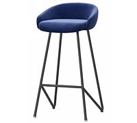 ZBZFGE Low Back Bar Stools 26/30in Counter Height Stool with Velvet Upholstered and Footrest, Bar Chair for Cafe Pub Kitchen Counter Dining Room (Dark Blue-2ps,75cm/30in)